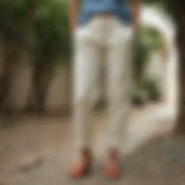 Lightweight Linen Pants for Summer Lightweight linen pants in a vibrant summer setting