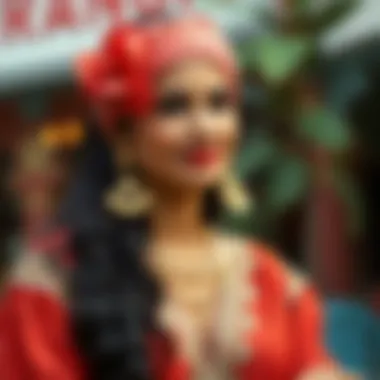 Elegant accessories complementing a traditional outfit, enhancing the overall look