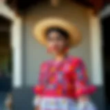 Traditional Mexican dress showcasing vibrant colors and intricate embroidery