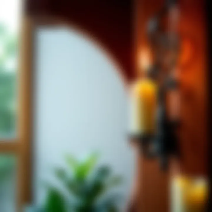 Artistic wrought iron wall candle holder with unique shapes