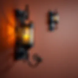 Elegant wrought iron wall candle holder showcasing intricate design