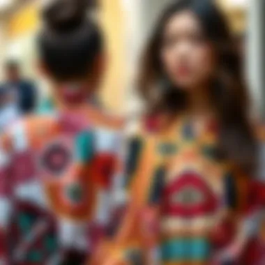 Vibrant Patterns of Geo Print Kimonos Intricate geo print design featuring vibrant colors and patterns