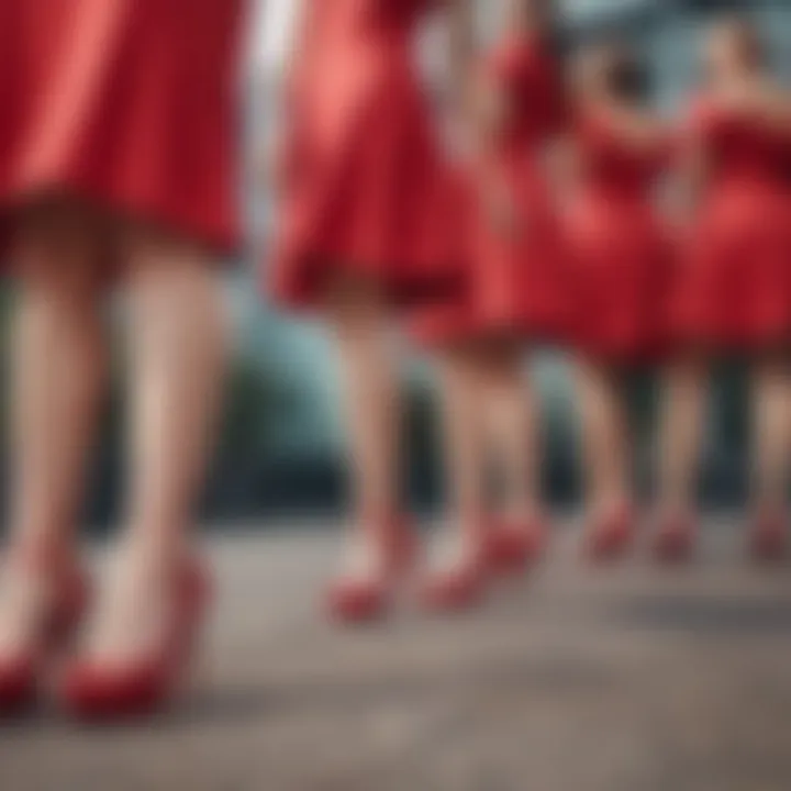 Group of graduates wearing red heels celebrating