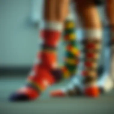 A historical timeline of sock fashion, illustrating different styles across the decades.