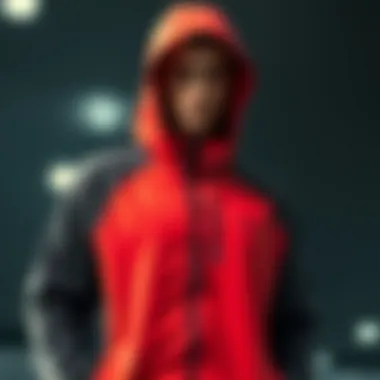 Stylish hooded athletic jacket showcasing modern design