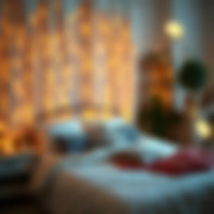 Cozy bedroom ambiance created with soft icicle lighting