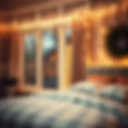 Elegant display of icicle lights adorning a bedroom window