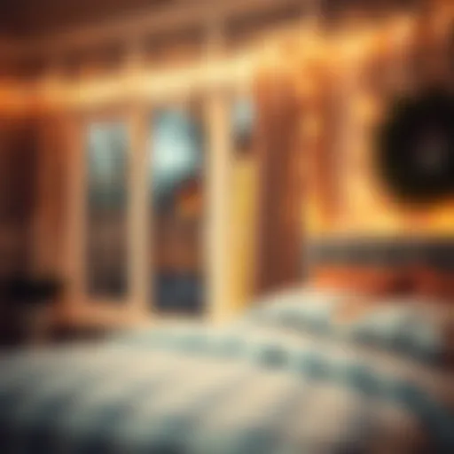 Elegant display of icicle lights adorning a bedroom window