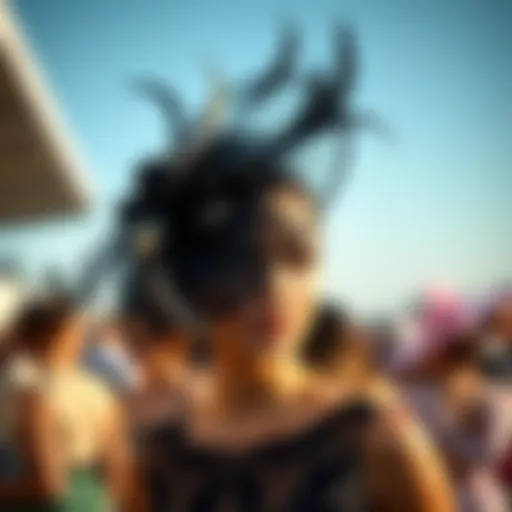 Elegant Kentucky Derby headpiece adorned with feathers