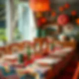 Stylish Kuromi Table Decor Vibrant Kuromi-themed table setting with playful accents