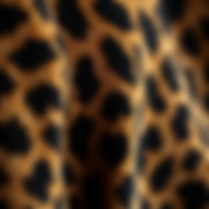 Close-up of leopard print fabric texture