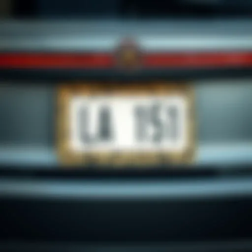 Stylish leopard print license plate frame on a sleek car