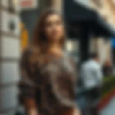 Woman wearing a leopard sweater at a casual outing