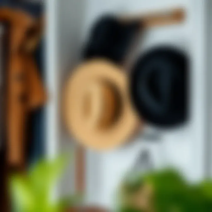 Space-Saving Hat Rack Compact hat rack maximizing small closet space