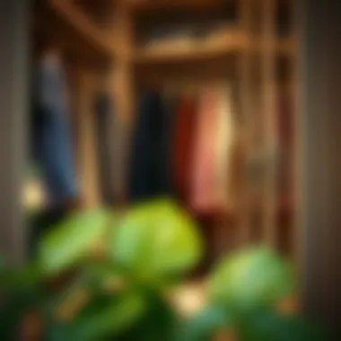 Stylish closet featuring efficient hanging techniques