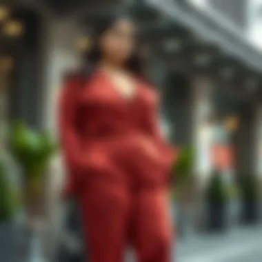 Elegant plus size trousers paired with fashionable top