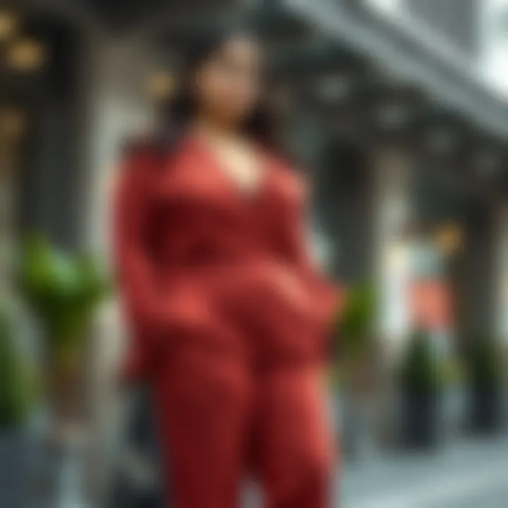 Elegant plus size trousers paired with fashionable top