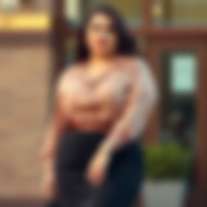 Versatile plus size skirt and blouse combination for work