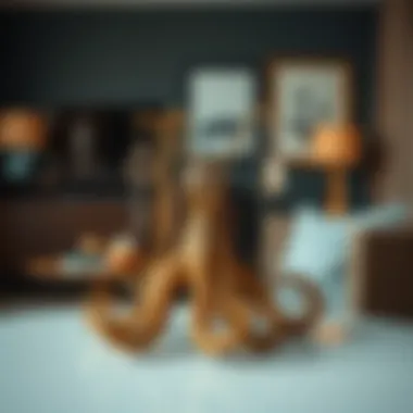 An elegant display of octopus jewelry holders in a modern home setting.