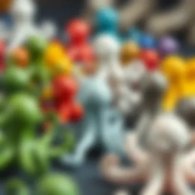 A collection of octopus jewelry holders featuring various colors and finishes.