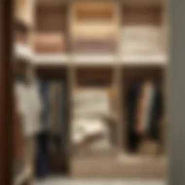 Elegant closet design featuring decorative blanket storage