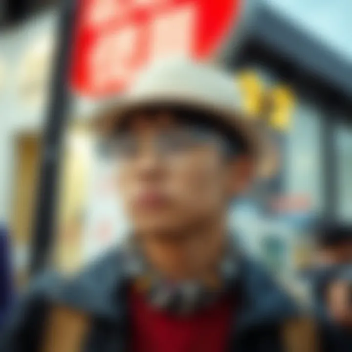 Fashion Enthusiast Styling Otaku Glasses A fashion enthusiast wearing otaku glasses with a trendy outfit