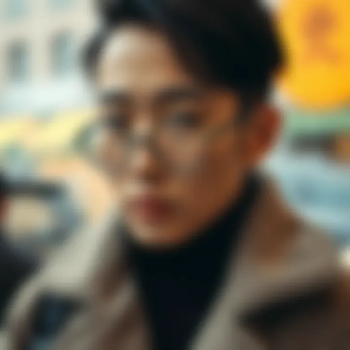 Unique Frame Design of Otaku Glasses A stylish pair of otaku glasses with unique frame design