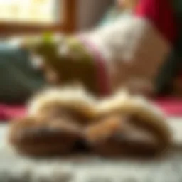 Cozy otter slippers designed for adults, showcasing soft fur texture