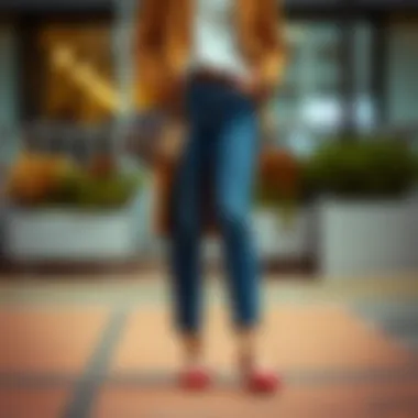 A fashionable outfit paired perfectly with chic flat shoes