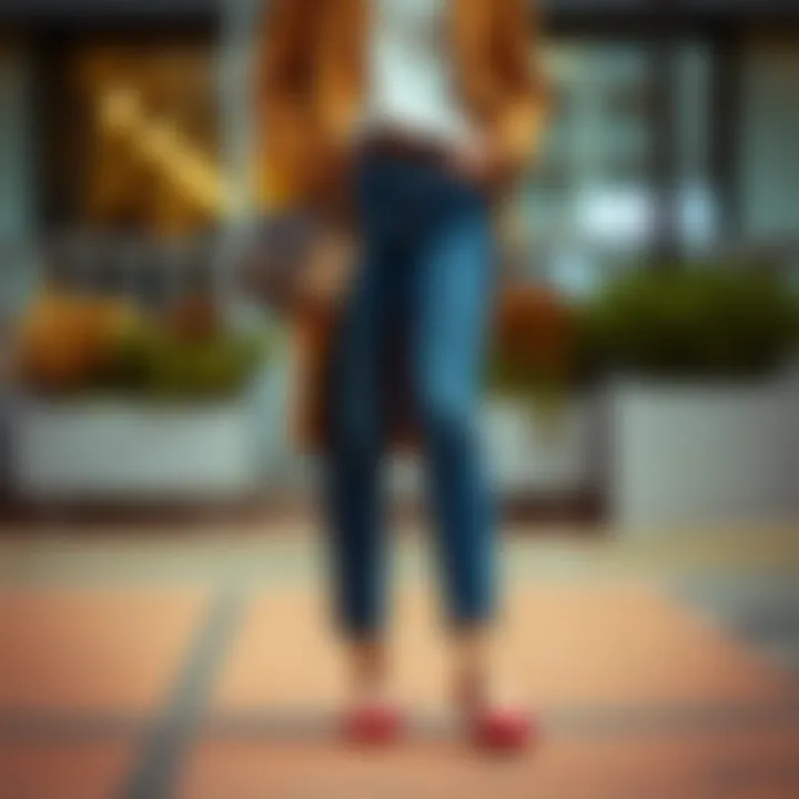 A fashionable outfit paired perfectly with chic flat shoes