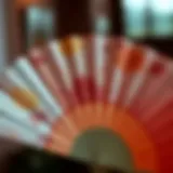 Intricate Patterns on Silk Fan Elegant silk fan showcasing intricate patterns