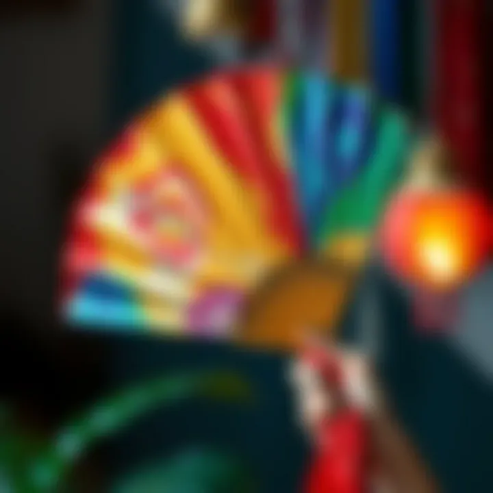 Vibrant Colors in Custom Design Custom designed silk fan with vibrant colors