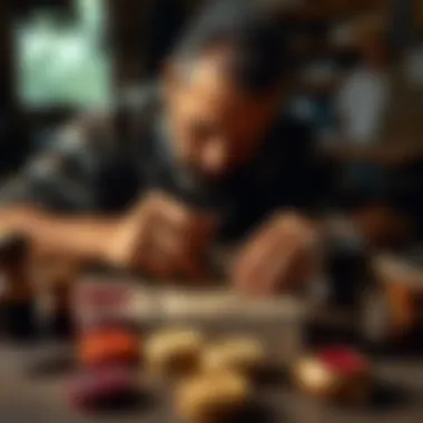 Crafting Custom Wax Stamps Artisan crafting a custom wax stamp with unique design elements