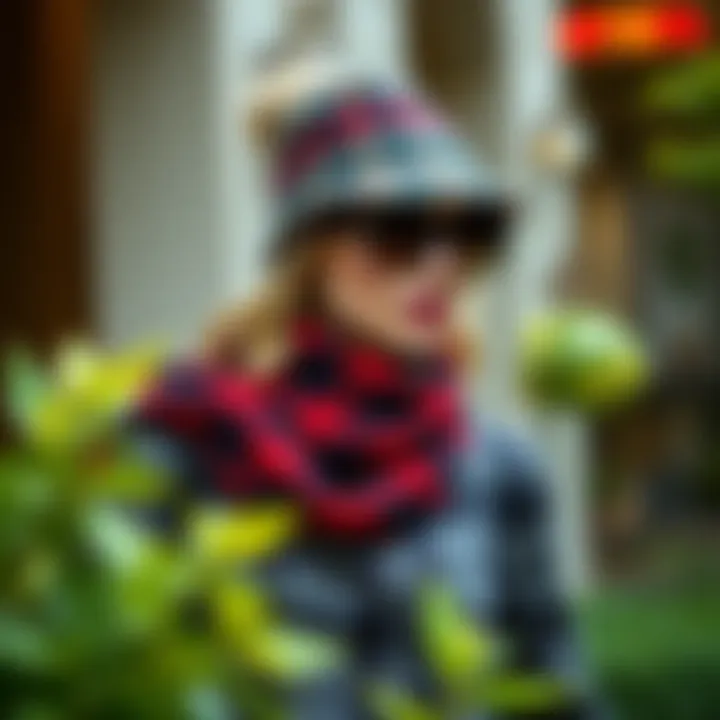 Chic plaid accessories enhancing an outfit