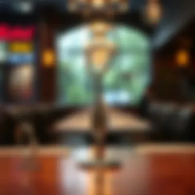 A purse hook in use at a restaurant setting