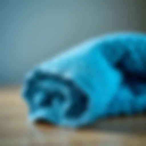 Microfiber towel showcasing absorption capabilities