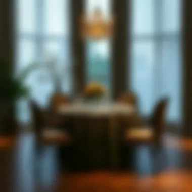 Elegant Dining with Round Mandala Tablecloth Elegant dining setup featuring a round mandala tablecloth enhancing the atmosphere