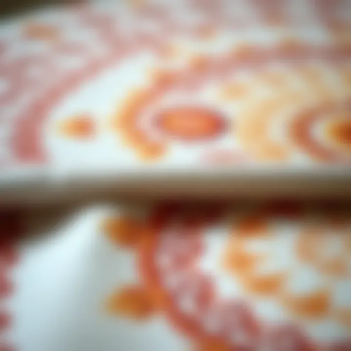 Fabric Texture and Detail of Mandala Tablecloth Close-up of fabric texture and design details of a mandala tablecloth