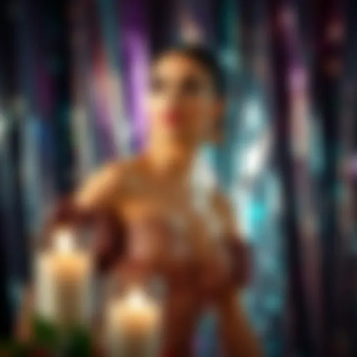 A beautifully staged photo shoot using a sequin backdrop