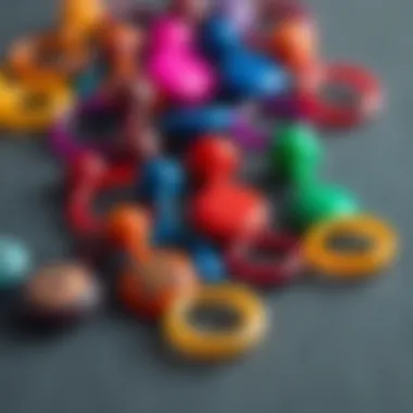 Diverse Designs of Silicone Belly Button Rings Variety of silicone belly button rings showcasing different colors and designs