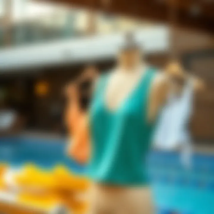 Styling Options for Sleeveless Swimming Tops Diverse styling options for sleeveless swimming tops displayed on a stylish backdrop.