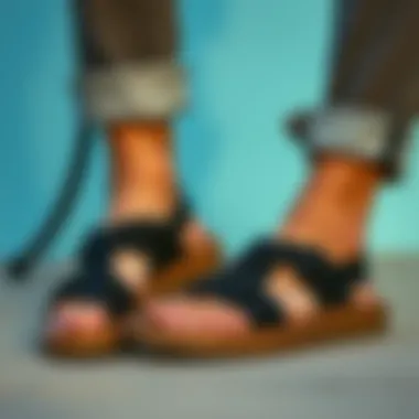 Fashion Meets Functionality Fashionable slip proof sandals paired with casual outfit