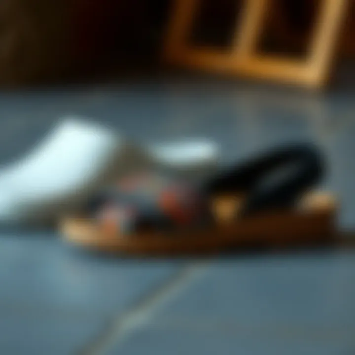 Diverse Materials in Slip Proof Sandals Showcasing variety of slip proof sandals in different materials