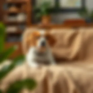 Durable sofa cover protecting against pet scratches