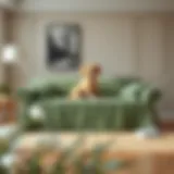 Luxurious sofa cover enhancing living space aesthetics