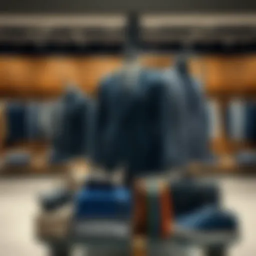 Showcase of premium designer garments on an elegant display