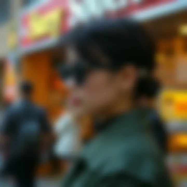 A stylish individual wearing a personalized name barrette in a fashionable setting