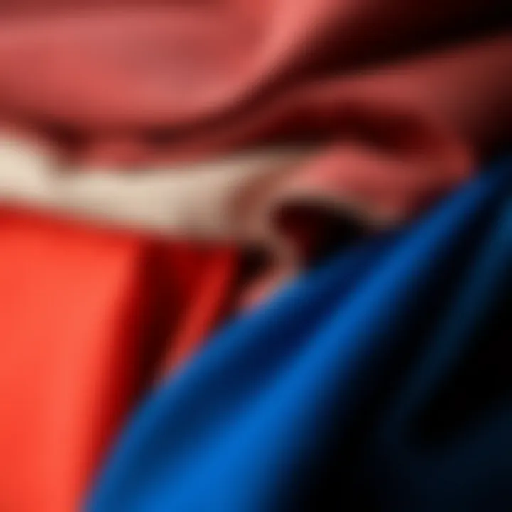 Close-up of various matte fabric materials