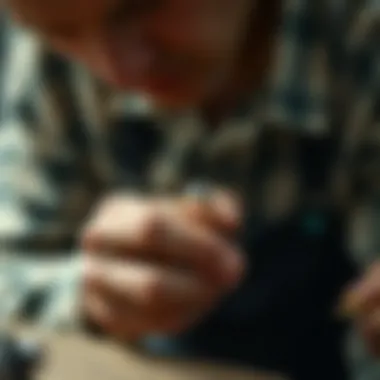 Artisan Craftsmanship in Focus An artisan meticulously crafting a unique sexy ring