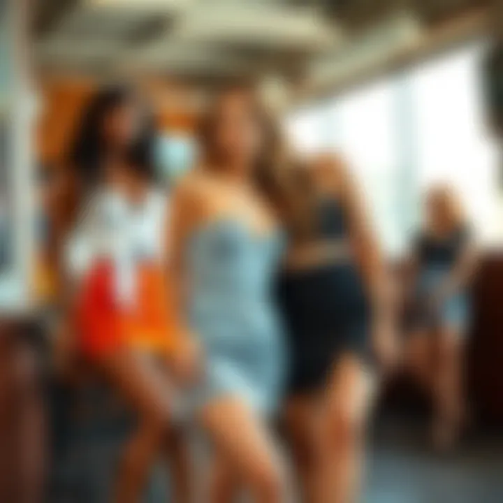 Diverse range of skorts showcased in a trendy setting